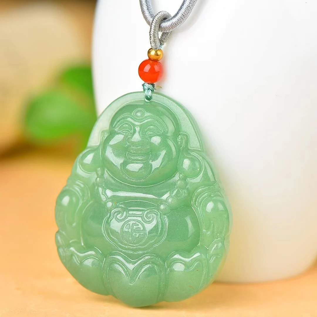 天然东陵玉满绿佛公挂坠女款绿色妈妈礼物百搭坠链吊坠多样性发货