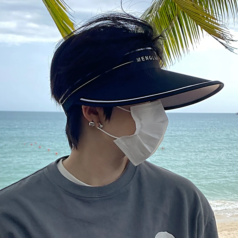 夏季太阳帽防晒大檐空顶帽男士户外休闲紫外线遮阳帽钓鱼骑车百搭