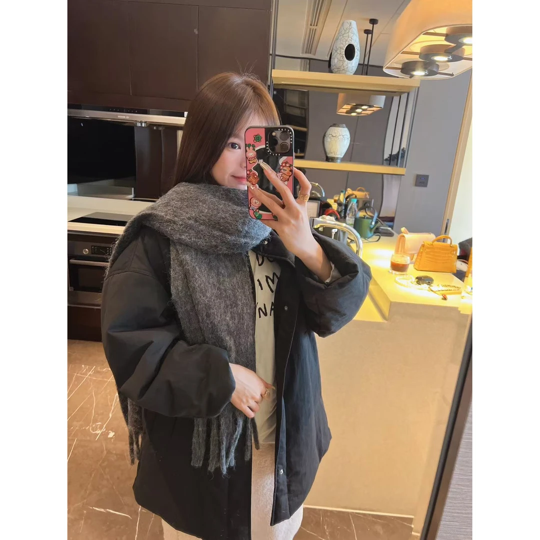 xxxwxz王希之 嫩芽绿/黑两色立领韩版棉衣外套#12943