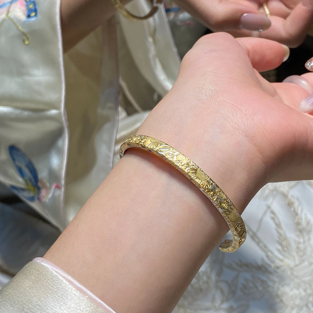 足银手镯 燕归yangui (春菊) 春天的雏菊 足银999.9 冬季百搭