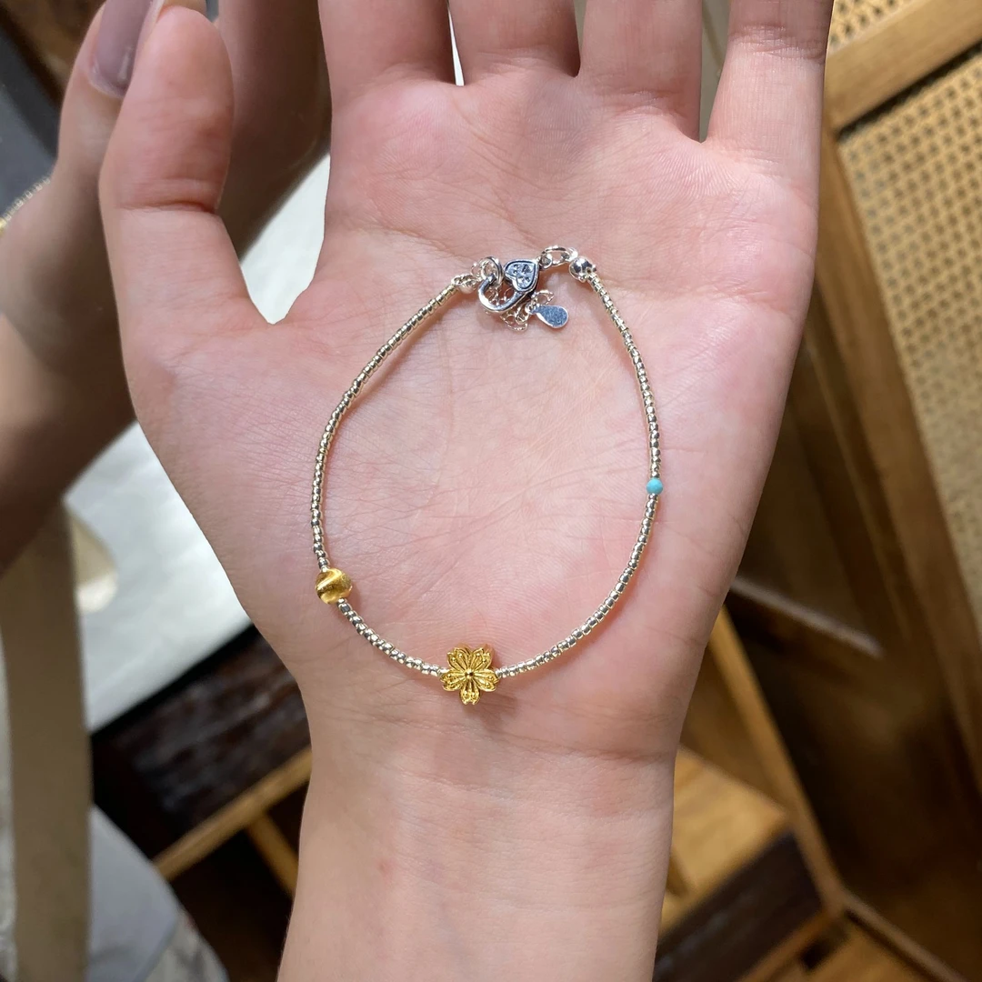 925银手链 燕归yangui“春日情书”纯银樱花手链 冬季百搭