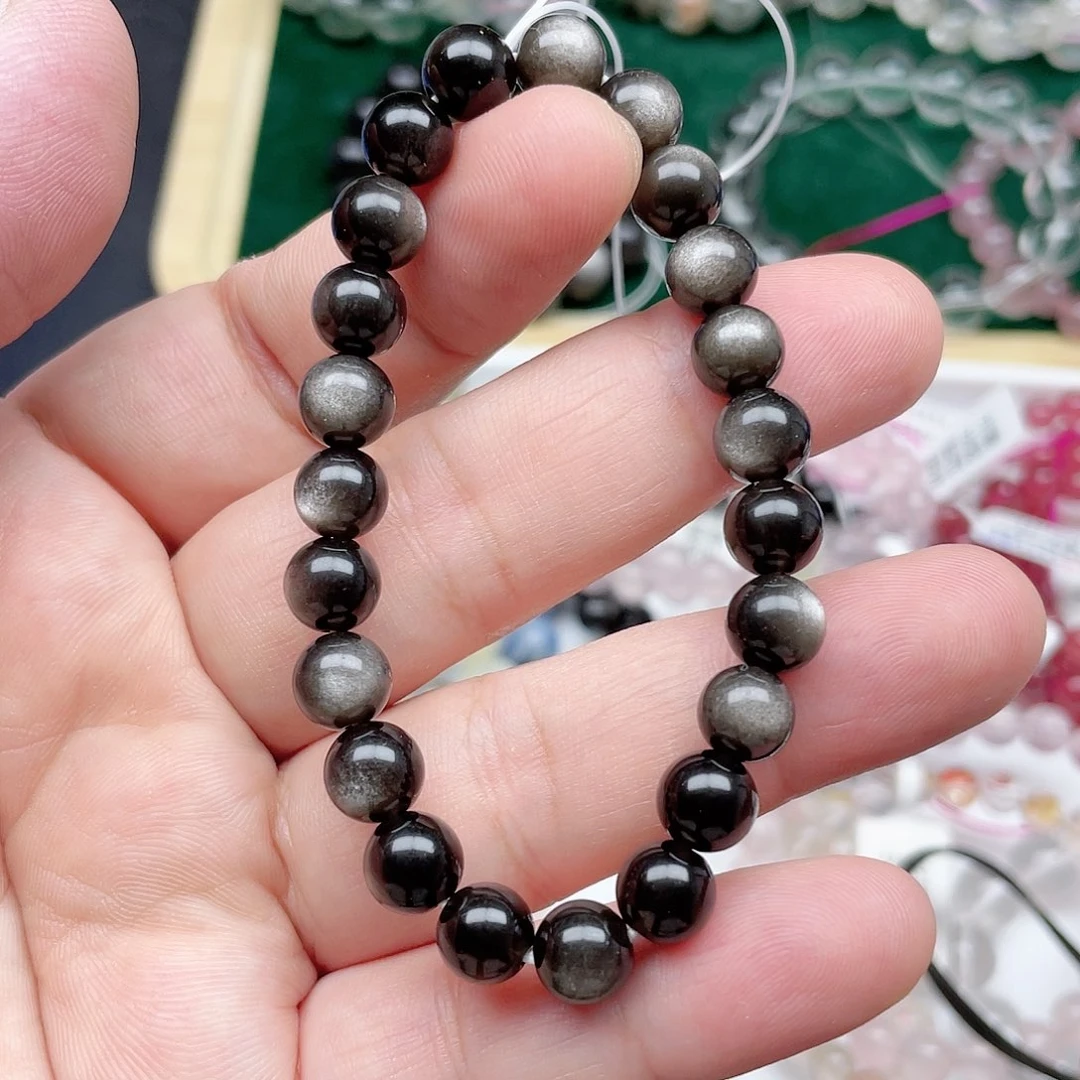 水晶手链未镶嵌053银曜石 卡8