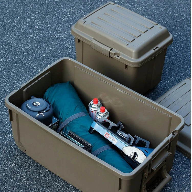 Tenma天马带滑轮车载储物箱大容量玩具收纳箱户外露营搬家整理箱