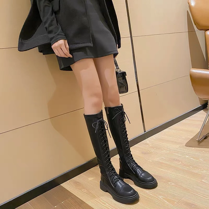 君君绑带长靴N66跟高3厘米左右