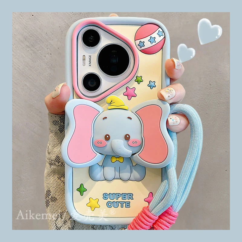 适用华为pura70pro+手机壳nova12/11立体硅胶套荣耀100可爱大象女
