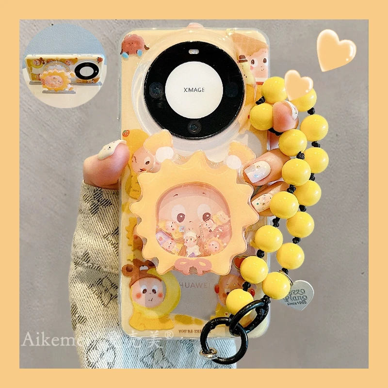 适用华为mate70pro+手机壳可爱卡通mate60pro+星星小人磁吸支架女