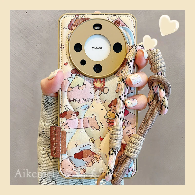 适用华为mate60pro+手机壳mate50pro卡通可爱mate40pro羽绒服小狗