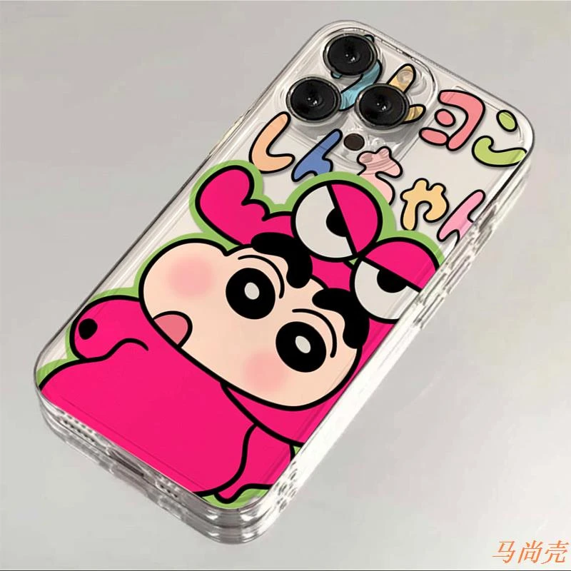 可爱小新iphone15手机壳苹果卡通透明软12promax创意xr防摔8p新款