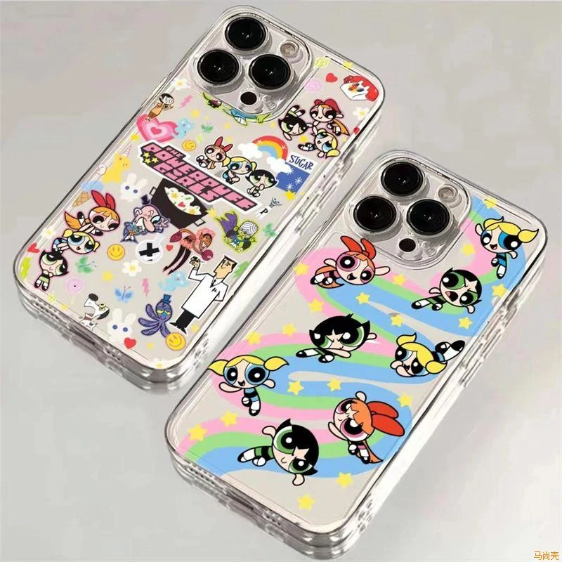 彩虹飞天小女警适用于苹果iPhone15promax手机壳13软壳11/12透XR