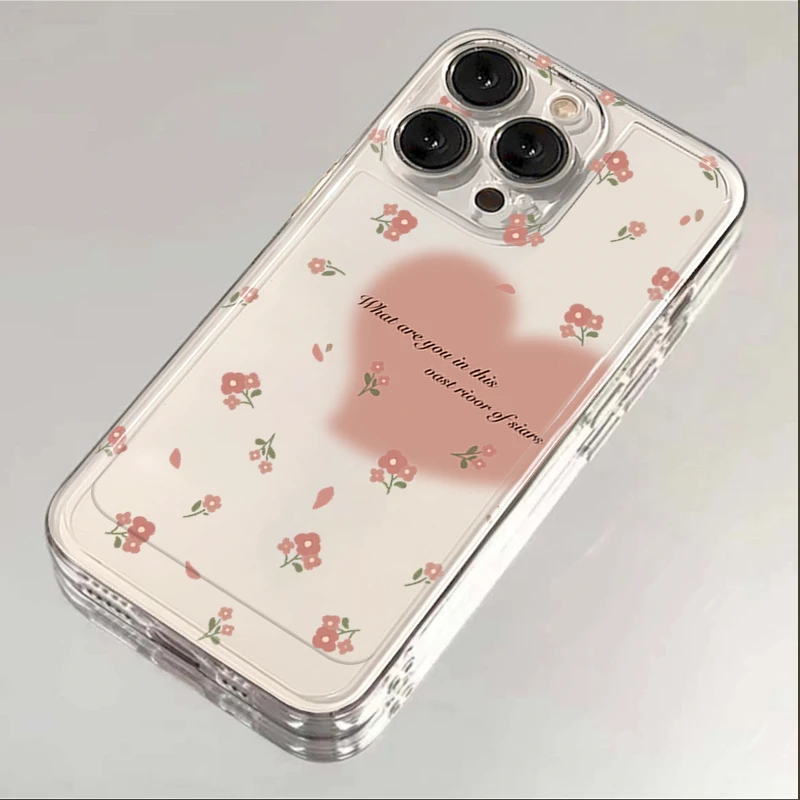 碎花爱心用于iPhone15/14/13苹果ins防摔12promax/11全包xr软8p套
