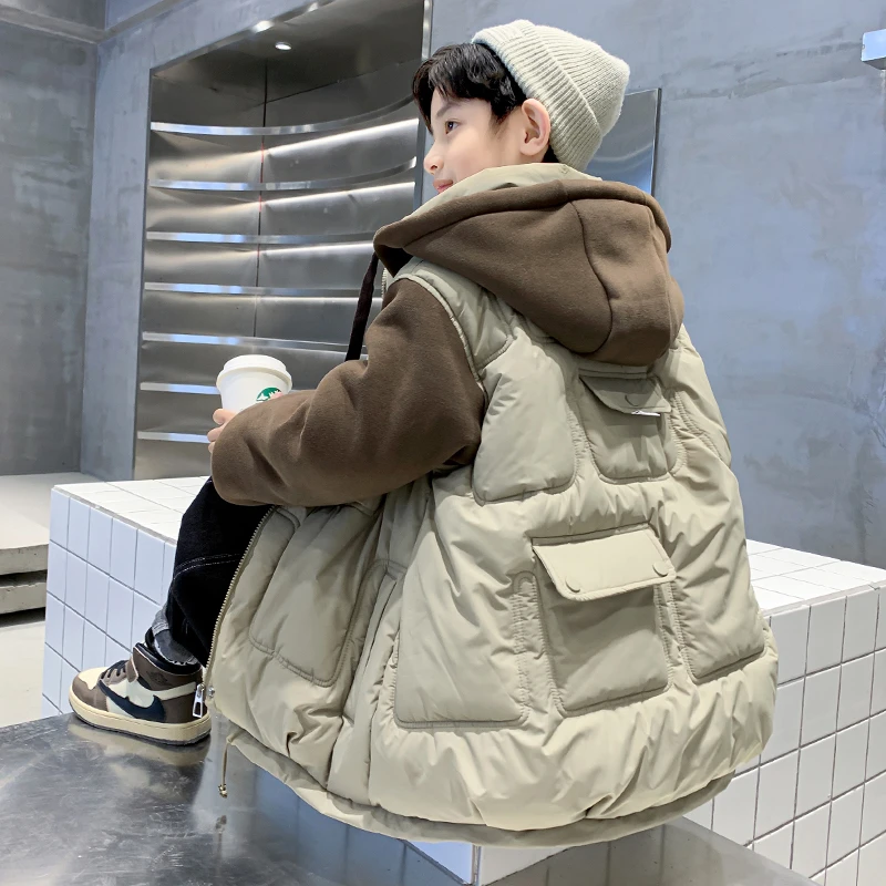 儿童潮款中大男童棉衣2023新款洋气棉袄秋冬炸街棉服冬季男孩外套