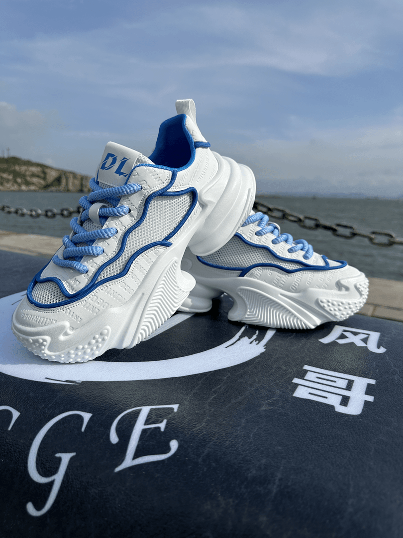 《广州潮品》77-86网面休闲百搭老爹鞋时尚透气夏季厚底(皮鞋码)