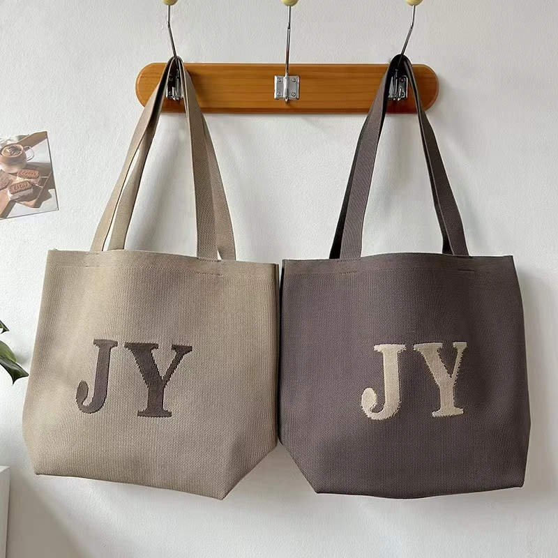 2024新款飞织字母大容量包包潮流时尚托特包高级小众手提包单肩包