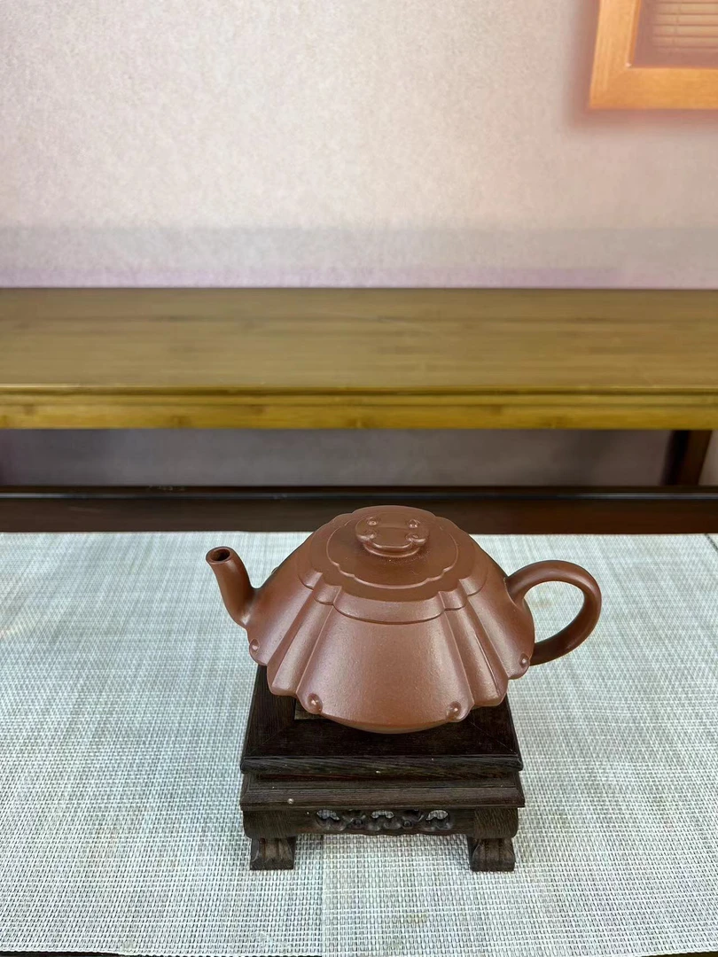 宜兴全手工红泥清水泥原矿紫砂茶壶手制泡茶壶筋纹茶具紫砂壶
