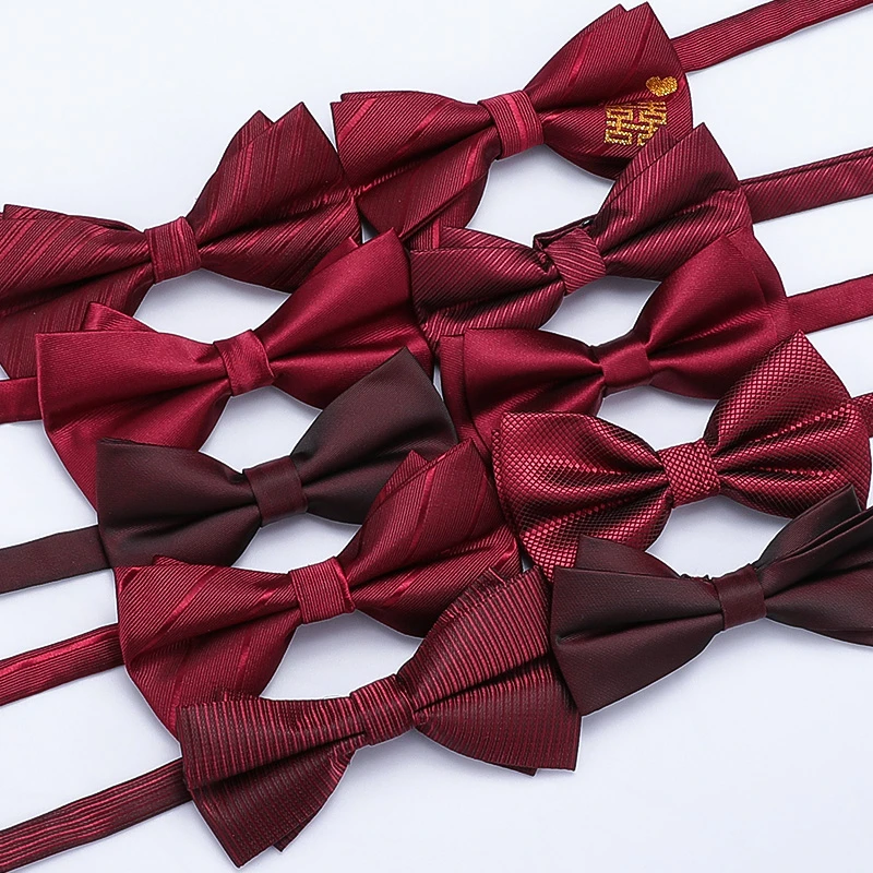 领结婚礼男 韩式新郎结婚伴郎男士领结英伦黑色蝴蝶结红色领结