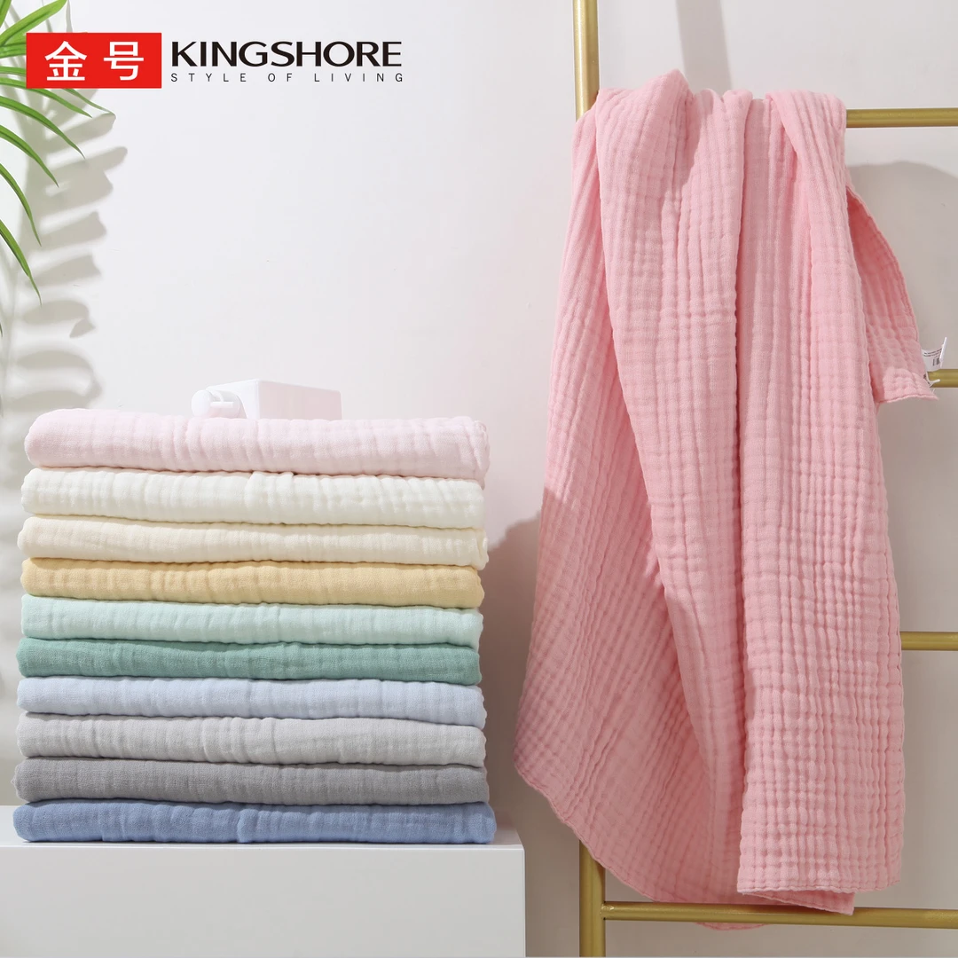 金号毛巾6层泡泡纱多功能抱被夏凉被家用裹巾盖毯柔软加大款