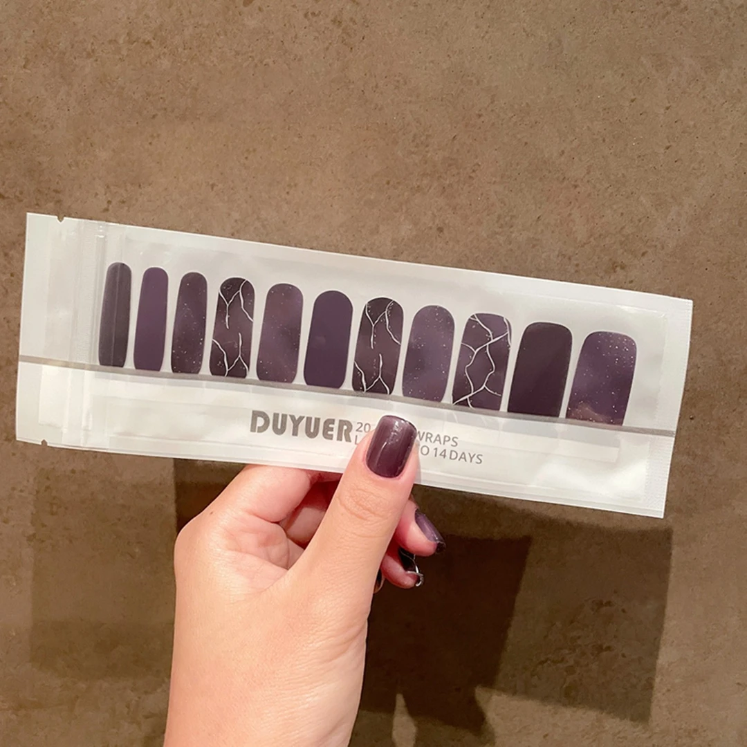 【免照灯】【安哥拉灰】凝胶指甲贴防水美甲贴甲油膜穿戴甲全贴ins