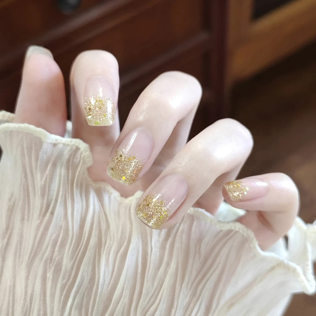 【免照灯】【金克拉】  柔软系列凝胶指甲贴闪片显白穿戴甲美甲贴超闪