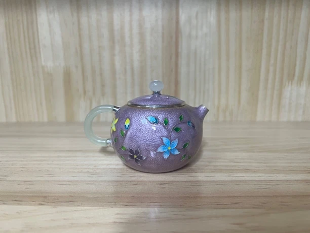 银999七宝烧泡茶壶，容量150毫升左右，127克左右