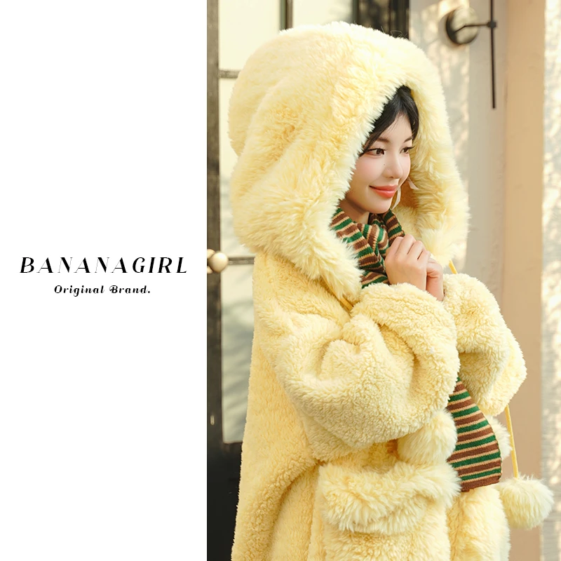 Bananagirl【金色麦浪】睡衣女秋冬中长款睡袍保暖冬季家居服可外穿