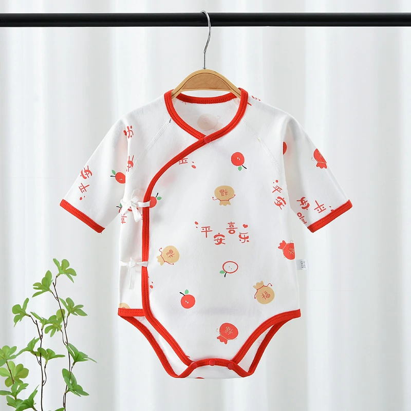 包屁衣婴儿春夏宝宝连体衣服夏装薄款长袖三角哈衣新生儿纯棉睡衣