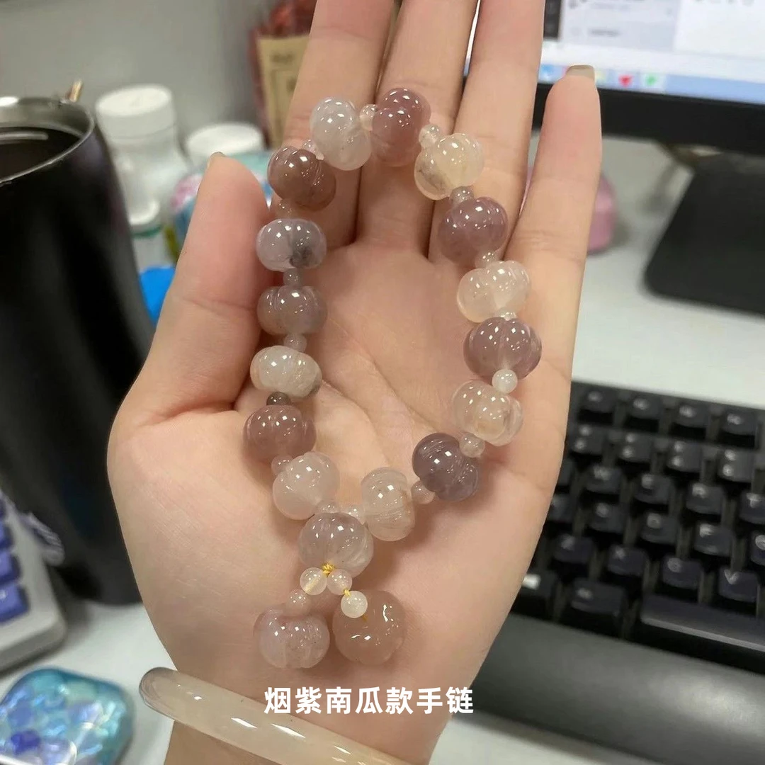 新疆金丝玉南瓜手链内蒙佘太翠手持爆款单圈玉手串珠链中秋节礼物