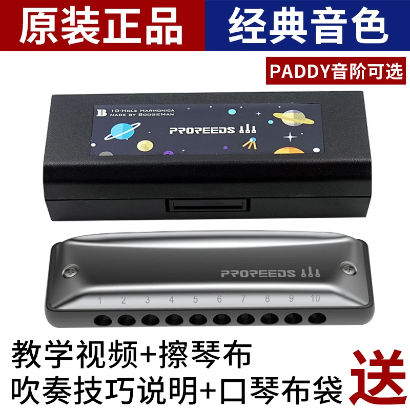 ProReeds十孔口琴paddy布鲁斯成人初学专业BM10孔Boogieman