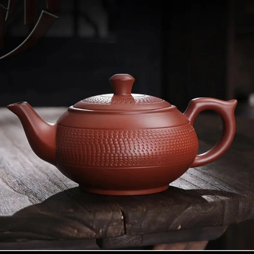 紫砂禅心跳刀壶大红袍茶具单壶家用复古紫陶笑樱壶功夫泡茶高档壶