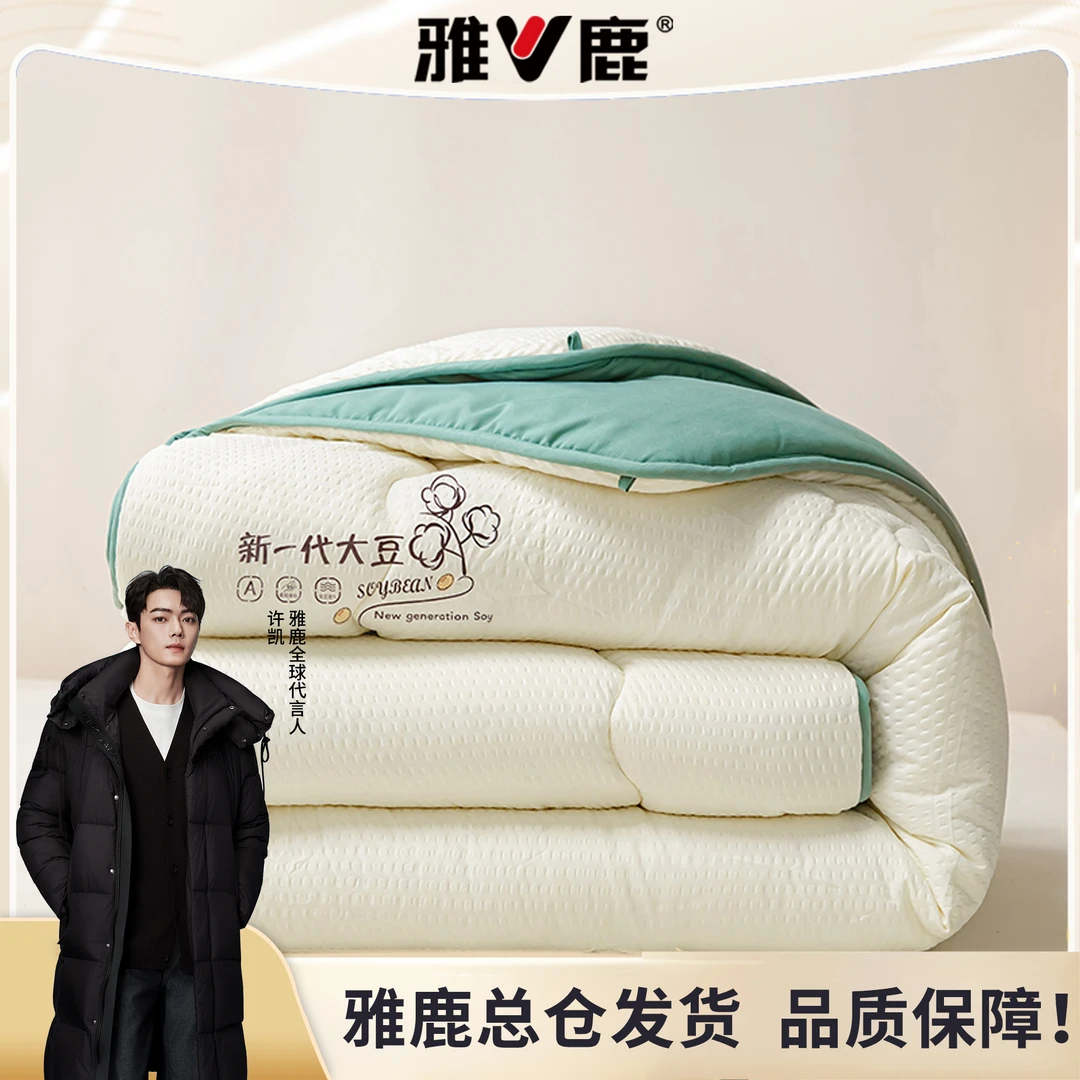 V/雅鹿冬季加厚春秋被冬被被褥单人大豆空调被保暖学生宿舍棉被子
