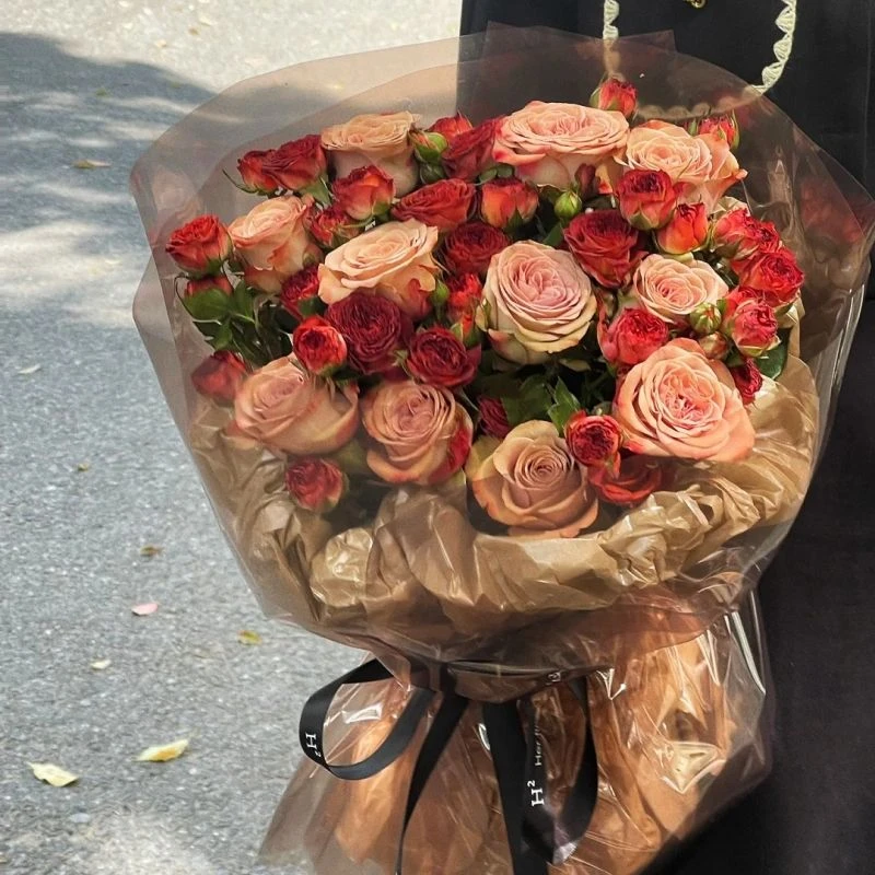 ♥【甜蜜爱恋】11朵卡布奇诺 搭巧克力泡泡网红小香风花束·生日花见面花·鲜花同城配送·温柔告白花束·小时达