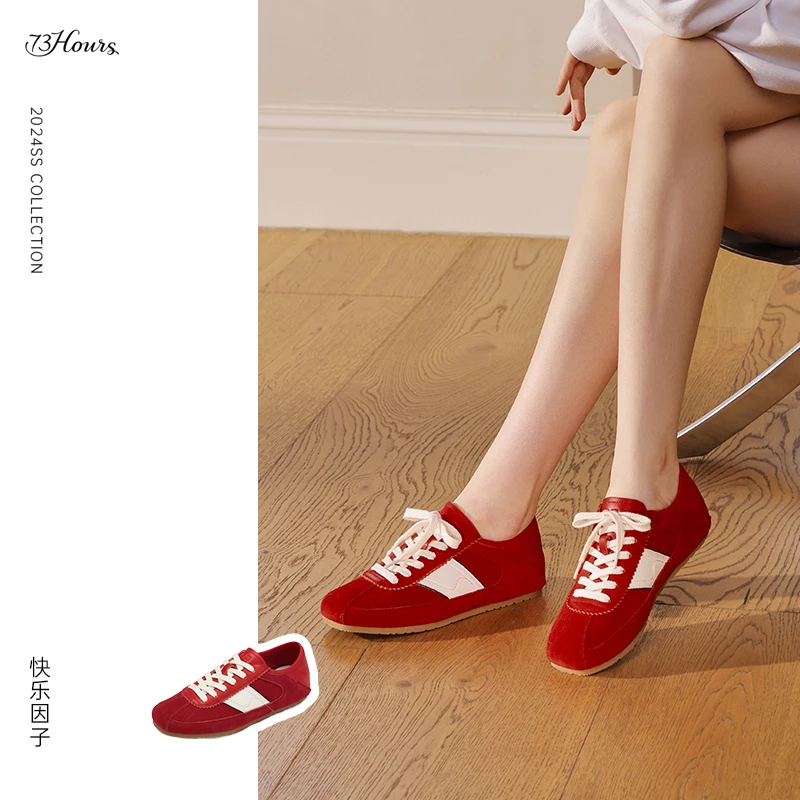【橱窗】73hours女鞋快乐因子圆头德训鞋透气春夏休闲鞋女软底