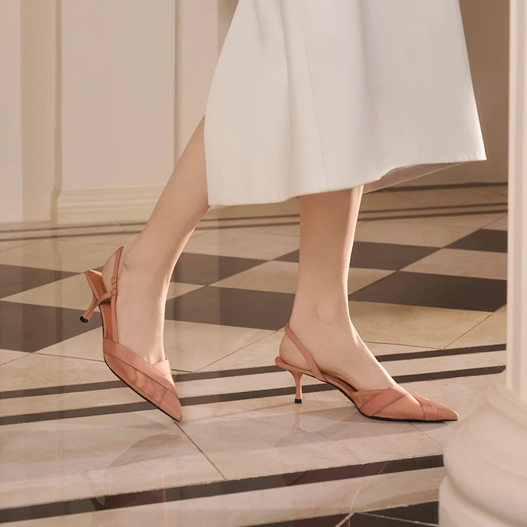 【达人T】73hours女鞋Hailey春季新款包头细高跟设计感时髦透气凉鞋