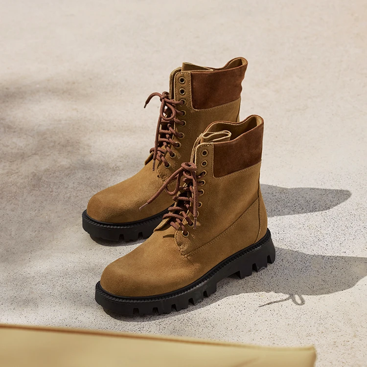 73hours女鞋假日音乐节2024冬季新款英伦风大黄靴甜酷马丁短靴女