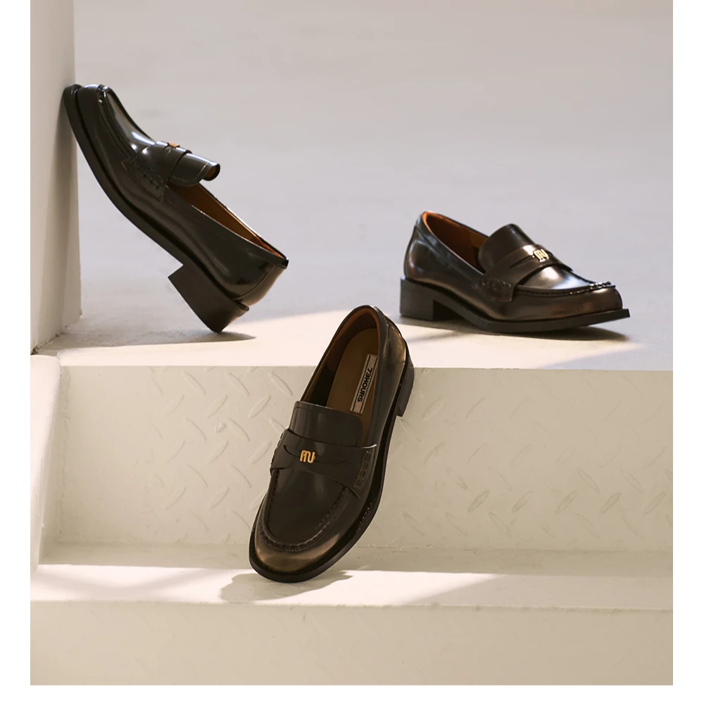 【秋上新】73hours女鞋Taylor雅丹风英伦风小皮鞋粗跟乐福鞋女单鞋