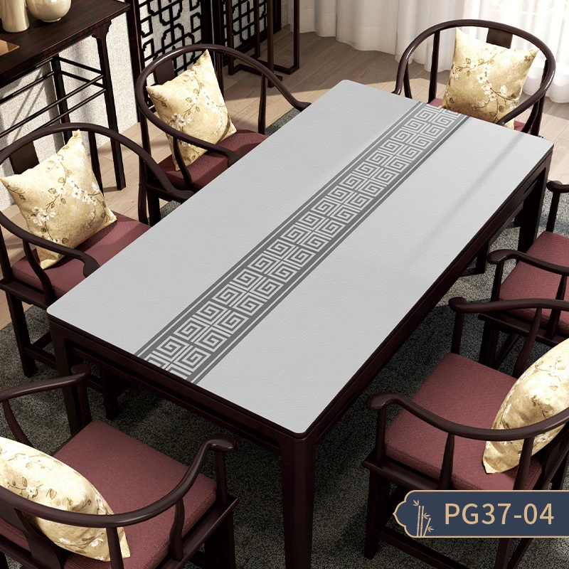 新中式餐桌布垫家用茶几垫防水防油防烫高档免推荐长方形桌旗免洗