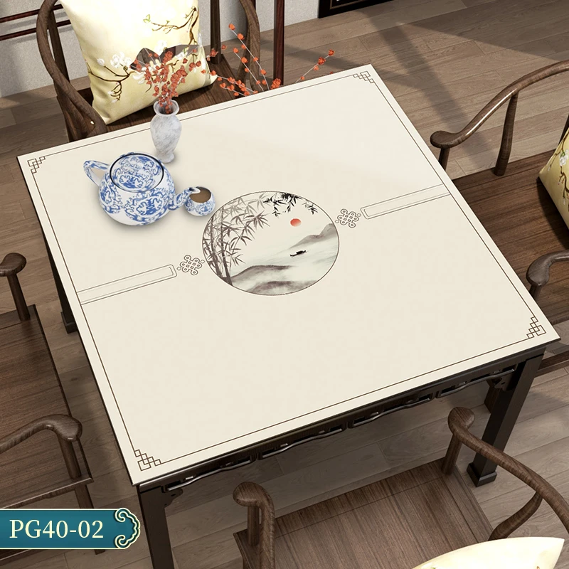 中式方形皮革餐桌布垫防水防油免洗茶几桌面台垫防烫家用隔热推荐