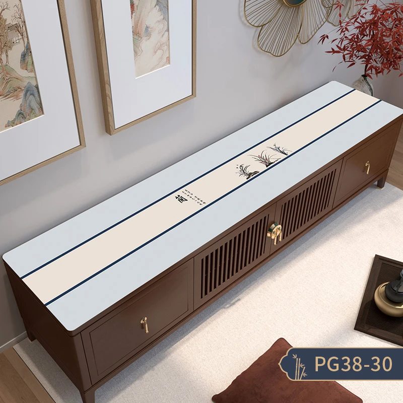 新中式长方形皮革电视柜桌布垫加厚防油免洗茶几桌面防水防滑家用