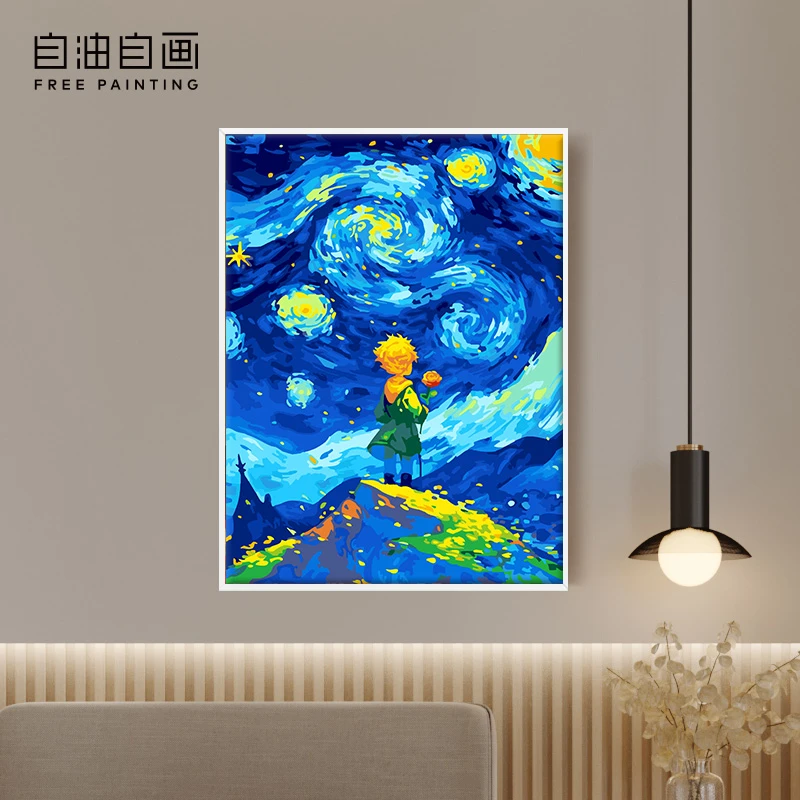 手工礼物数字油画diy填色减压创意人物涂色画客厅沙发背景装饰画