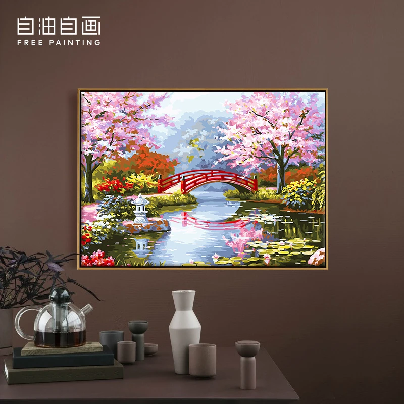 创意礼物DIY数字油画手工填色画减压放松涂色客厅沙发背景装饰画