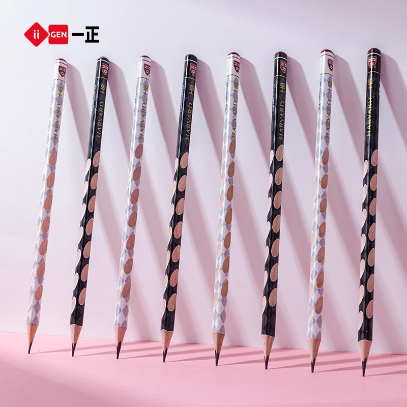 哈佛大学HB洞洞铅笔吸卡装 小学生儿童矫正握姿沾顶实木可削