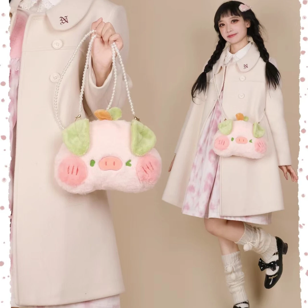 小狗莫莉猪猪宝宝桃子猪单肩斜挎包包原创洛丽塔lolita少女单肩包