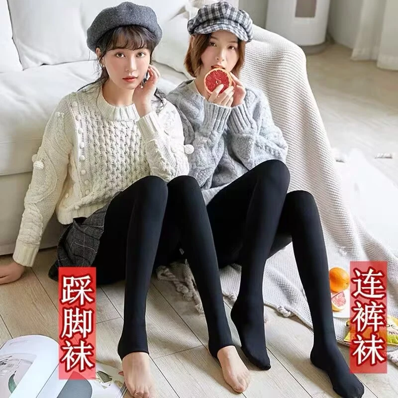 【gqsd】150克盒装蕾丝花边打底裤袜女磨毛拉绒打底裤神器