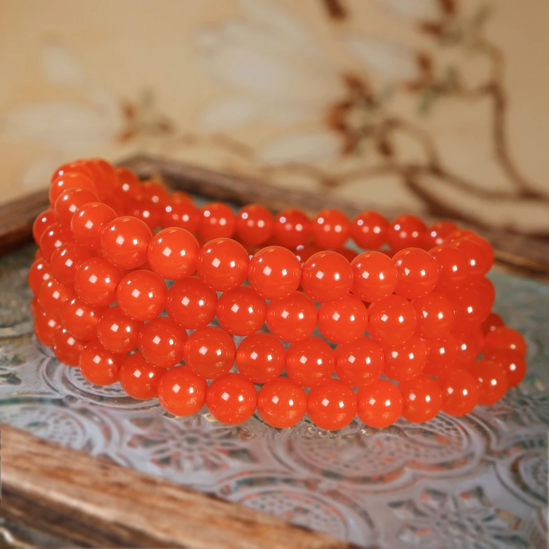 白玉世家南红项链冰红收藏级108项链百搭链秋冬款新品项链简约款