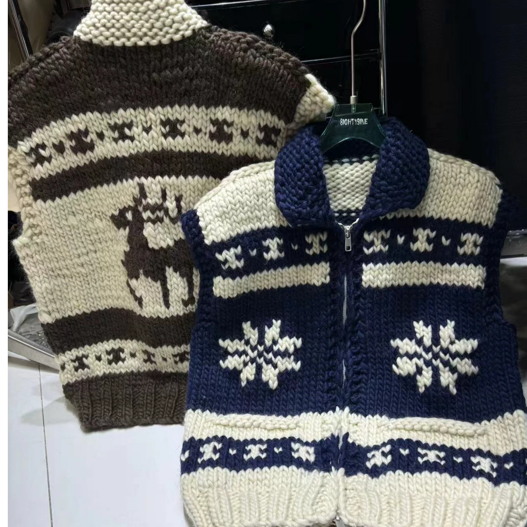 【王小小103】手打毛衣欧货洋气独特漂亮撞色针织马甲女春秋款外穿