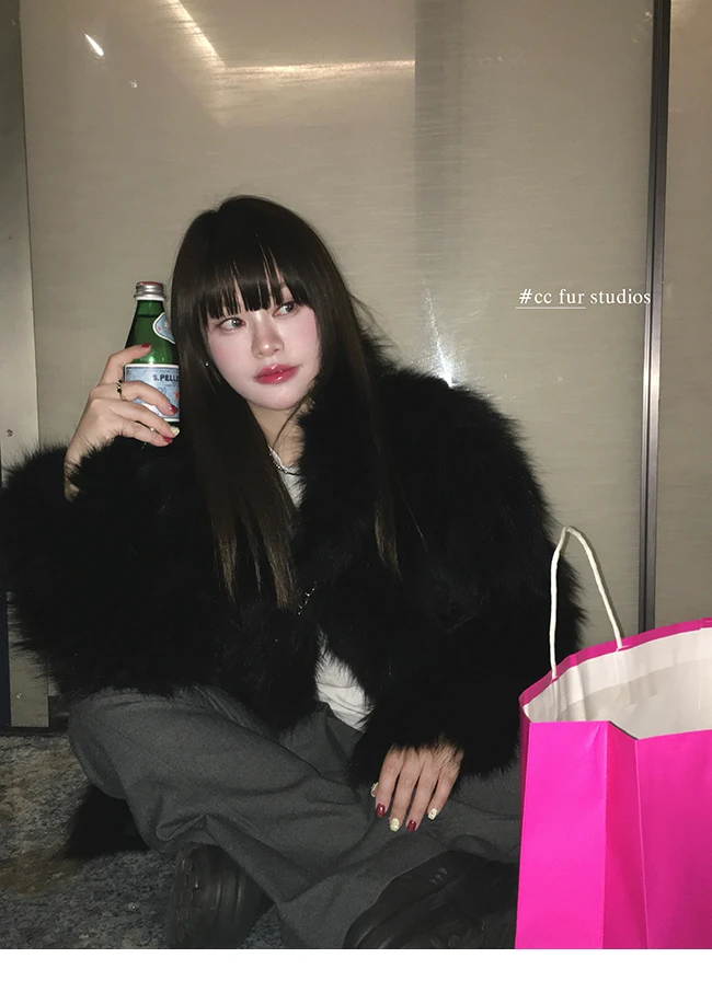 CC皮草“漫画少女”进口貉子毛皮草外套
