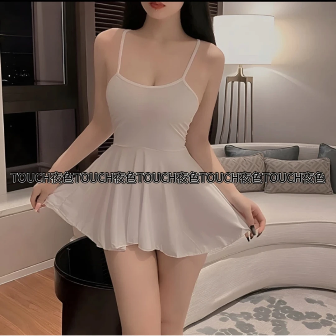 844纯欲睡衣吊带少女情调火辣睡裙女夏薄款可爱网红风战衣超短裙