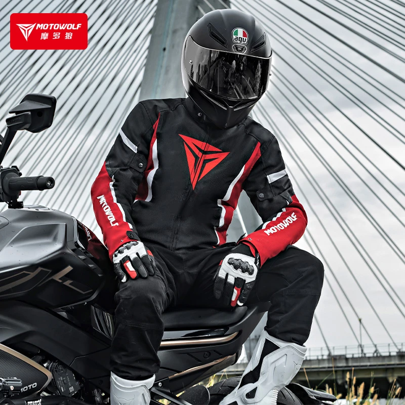 摩多狼摩托车赤焰四季骑行服CE防护防摔防水保暖机车骑士