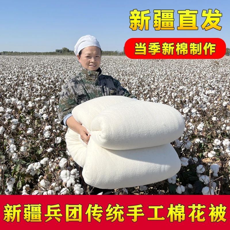 新疆4斤新棉手工棉花被长绒棉褥子加厚棉被学生宿舍被褥保暖四季