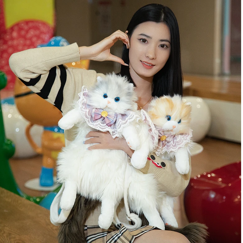 布偶猫洛丽塔双肩包可爱仿真毛绒猫猫包国风卡通二次元甜美小包包