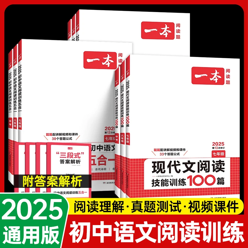 2025版一本七年级八年级九年级中考语文现代文阅读技能训练100篇